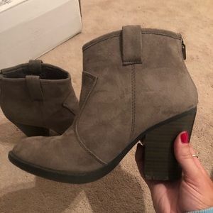Grey ankle boots